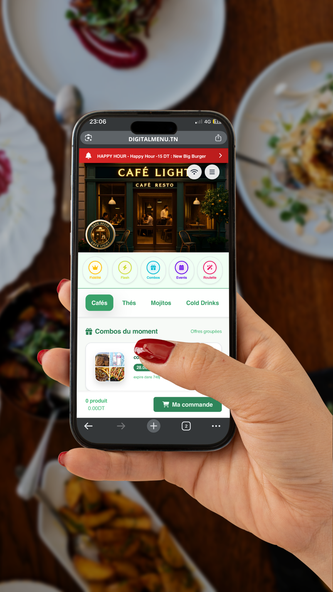 Menu digital sur smartphone pour restaurant en Tunisie